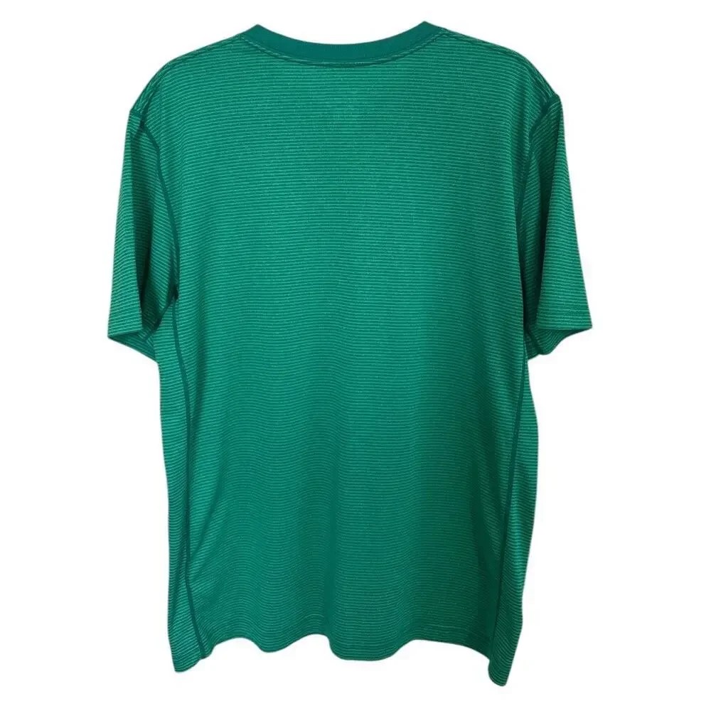Nike Men's Dri-Fit Touch Training T-Shirt Green Stripe Size Large Short Sleeve